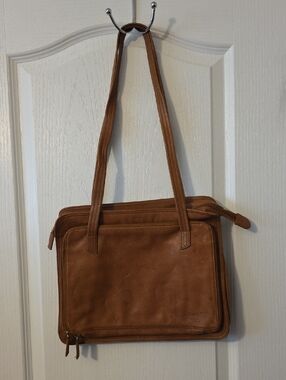 VINTAGE TIGNANELLO BROWN LEATHER TOTE SHOULDER BAG